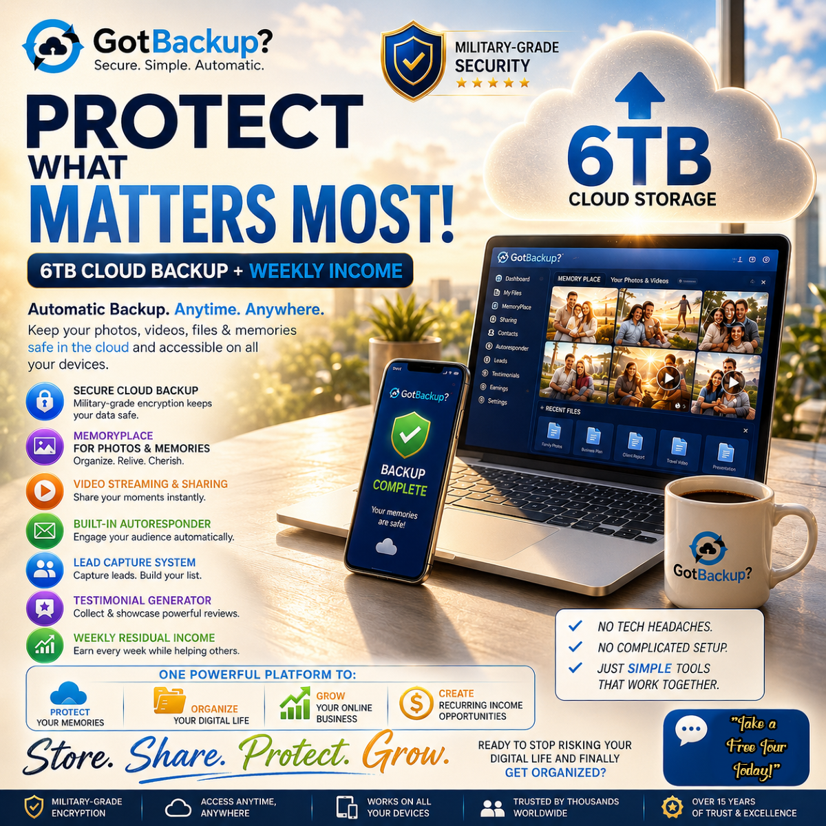 GotBackup cloud protection for personal memories, important documents, and business files